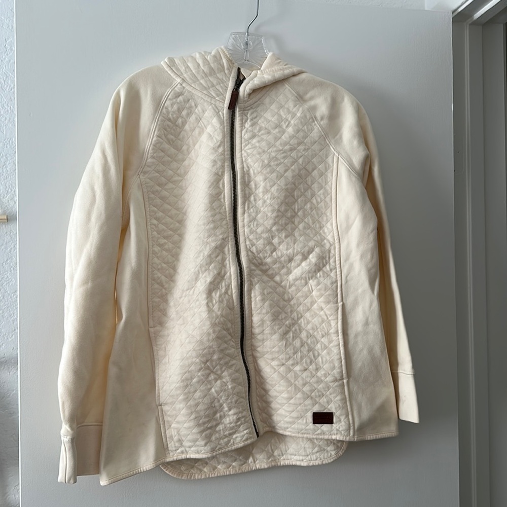 LL Bean lightweight zip up oatmeal white jacket